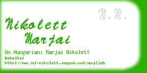 nikolett marjai business card